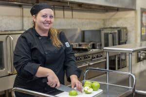 a chef at the Willow Knoll facility's kitchen