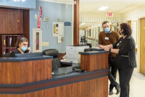 several nurses at the Willow Knoll nurse's station