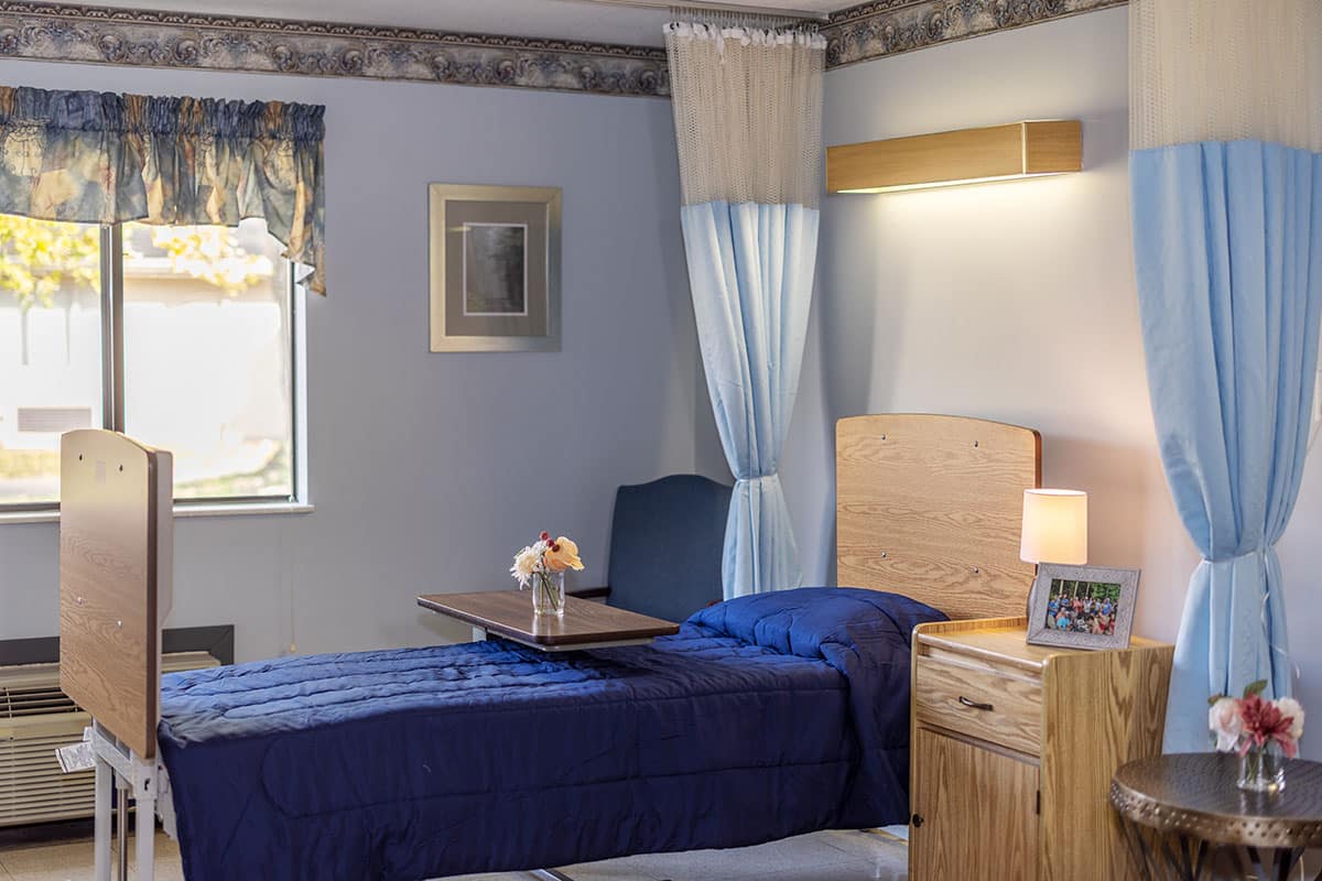 a private room at the Willow Knoll facility