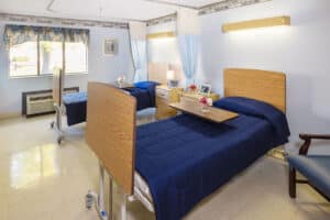 a semi-private room at the Willow Knoll facility